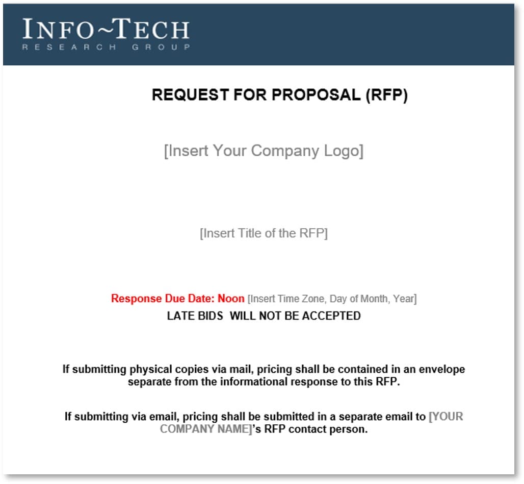 The image contains a screenshot of the long-form RFP Template.