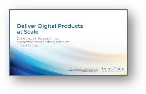 The image contains a screenshot of the Deliver Digital Products at Scale blueprint.