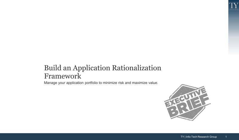 Build an Application Rationalization Framework