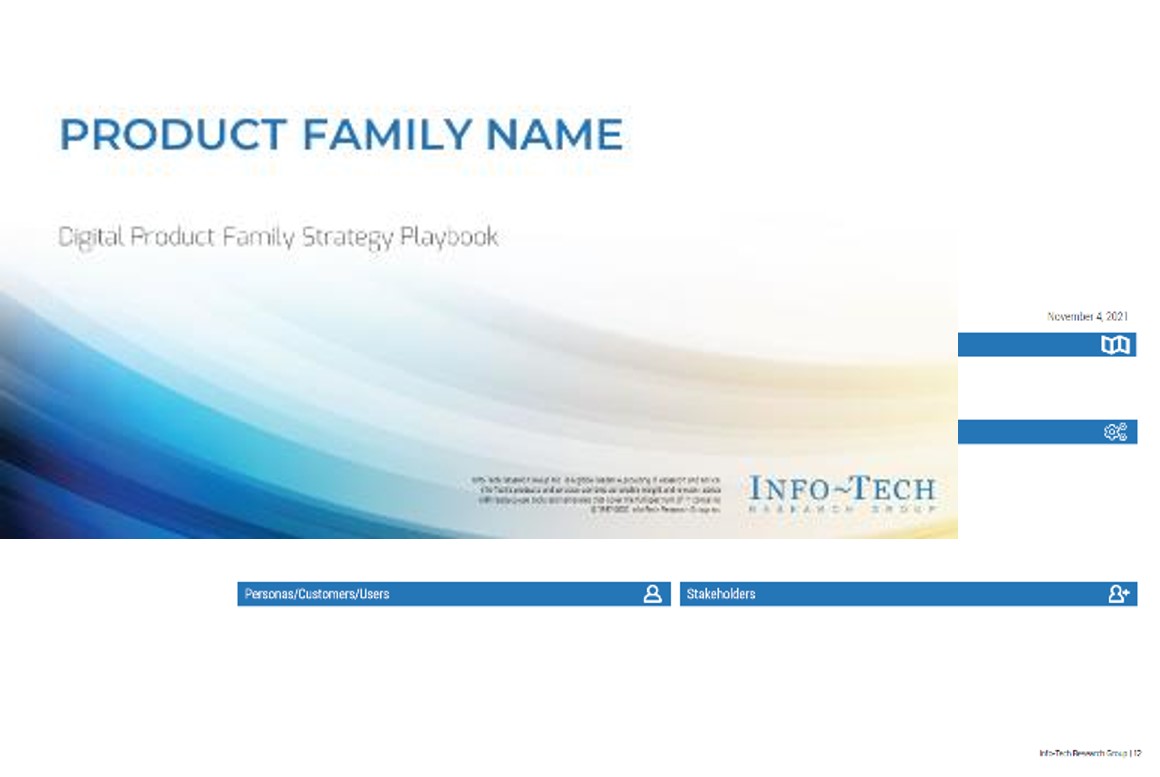 A screenshot of the Digital Product Family Strategy Playbook is shown.