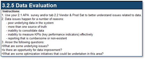 The image shows a box with text in it, titled 3.2.5 Data Evaluation.