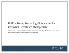 Sample of the 'Build a Strong Technology Foundation for Customer Experience Management' blueprint.