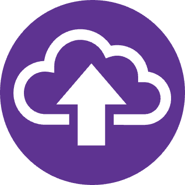 Icon of a cloud upload.