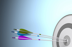 Stock image of a target with arrows.