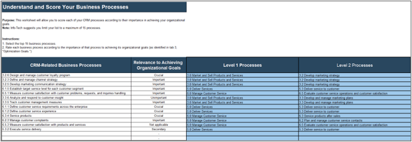 This image contains a screenshot of tab 4 of the Get the most out of your CRM Workbook.