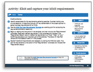 Sample of activity 1.3.2 'Elicit and capture your MMS requirements'.