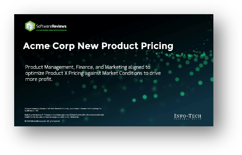 Sample of the 'Acme Corp New Product Pricing' blueprint.