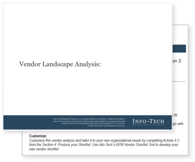 Sample of the SMMP Vendor Landscape analysis.