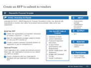 Sample of 'Create an RFP to submit to vendors' slide with 'Request for Proposal Template'.