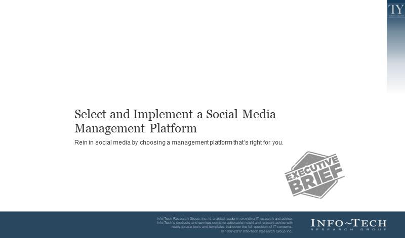 Select and Implement a Social Media Management Platform