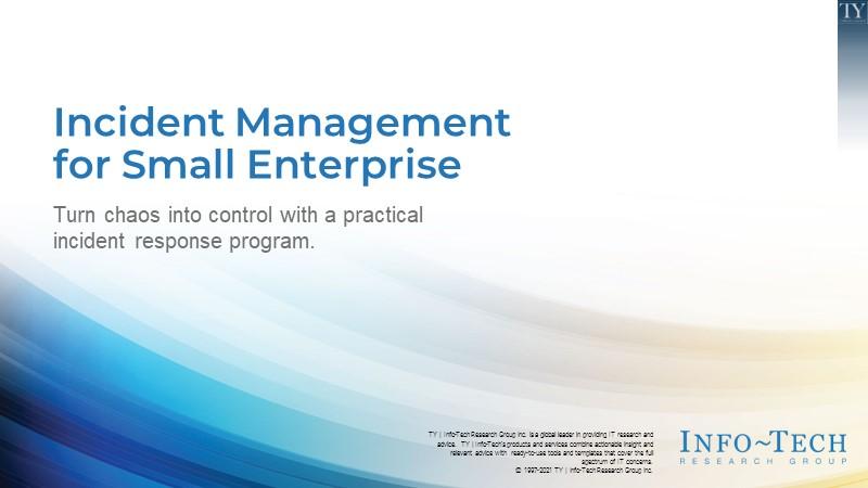 Incident Management for Small Enterprise