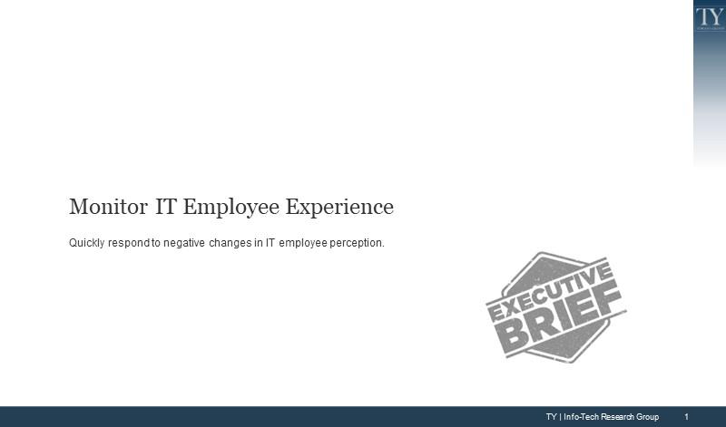 Monitor IT Employee Experience