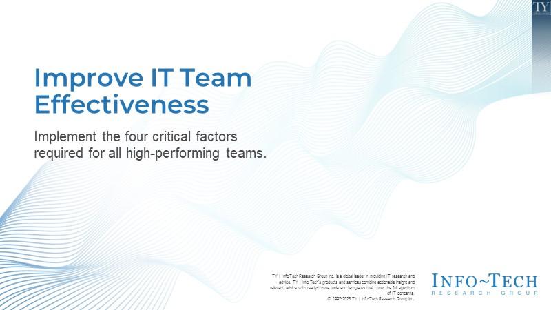 Improve IT Team Effectiveness