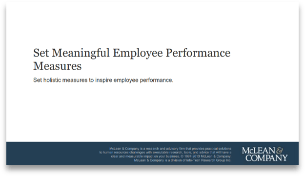 Sample of Set Meaningful Employee Performance Measures.