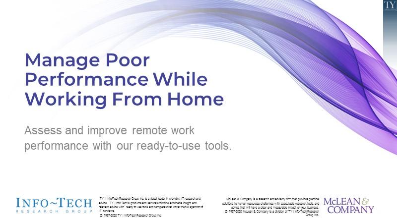 Manage Poor Performance While Working From Home