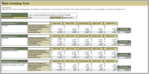 Screenshot of the Risk Costing Tool.