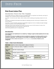 Sample of the Risk Event Action Plan template.