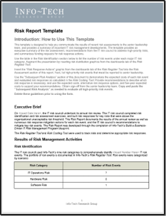 Sample of the Risk Report template.