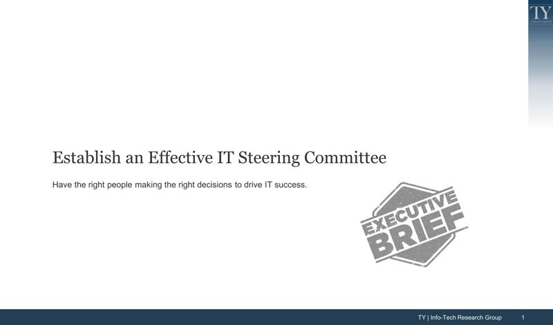 Establish an Effective IT Steering Committee