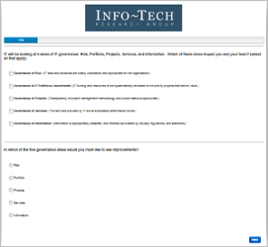 A screenshot of Info-Tech's survey.