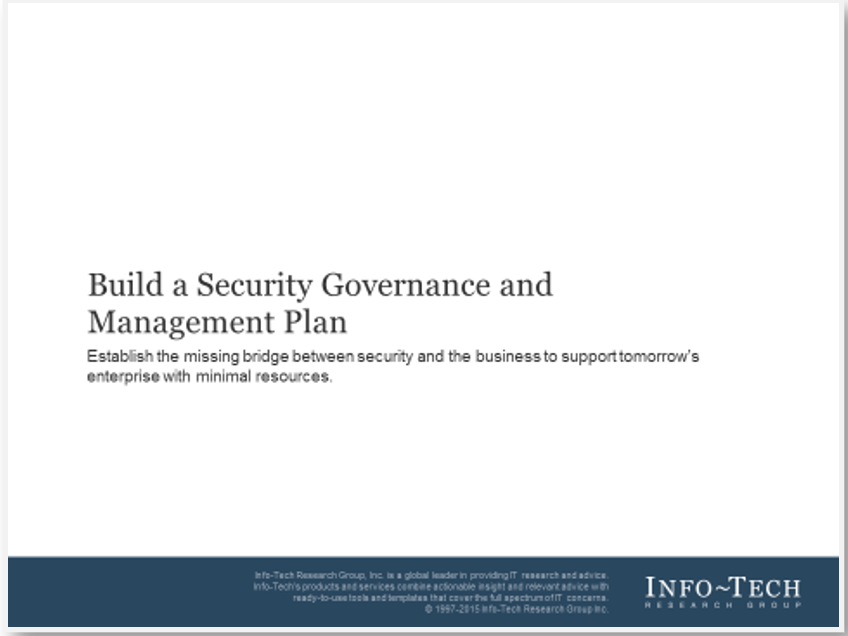 Titlecard of 'Build a Security Governance and Management Plan' blueprint.