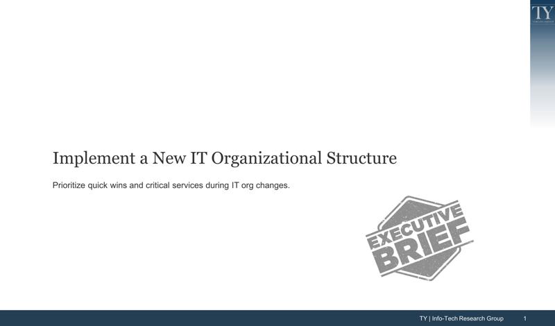 Implement a New IT Organizational Structure