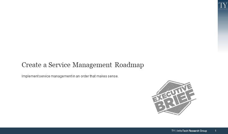 Create a Service Management Roadmap