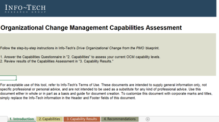A screenshot of Info-Tech's Organizational Change Management Capabilities Assessment