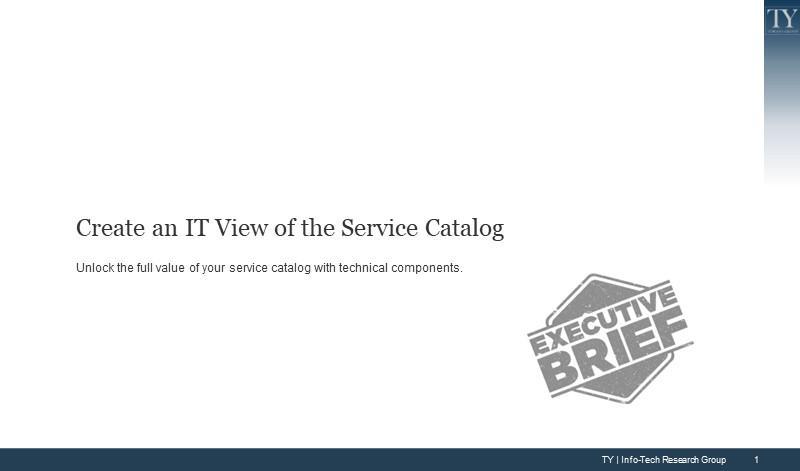 Create an IT View of the Service Catalog