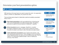 Sample of activity 2.1 'Determine your best presentation option'.