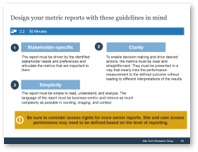 Sample of activity 2.2 'Design your metric reports with these guidelines in mind'.