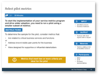 Sample of activity 3.1 'Select pilot metrics'.