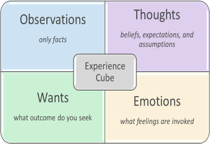 A diagram of experience cube model.