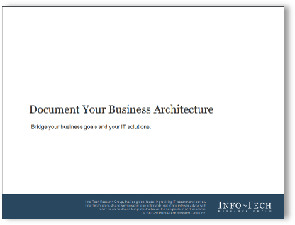 Sample of Info-Tech's 'Document Your Business Architecture' blueprint.