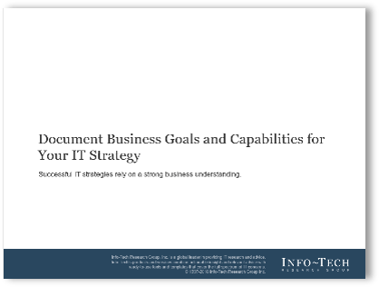 Sample of Info-Tech's 'Document Business Goals and Capabilities for Your IT Strategy' blueprint.