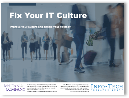 Sample of Info-Tech's 'Fix Your IT Culture' blueprint.