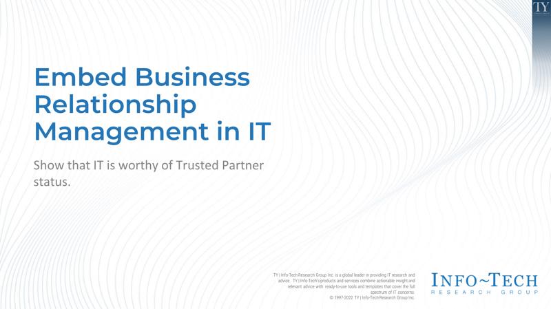 Embed Business Relationship Management in IT