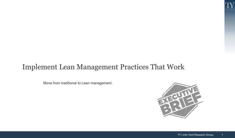 Implement Lean Management Practices That Work