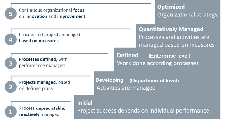 The image shows an example of a CMMI model