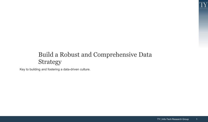 Build a Robust and Comprehensive Data Strategy