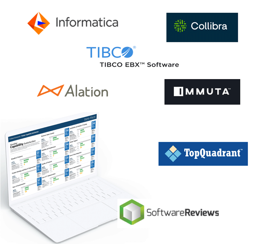 Logos of data governance tools and technology.