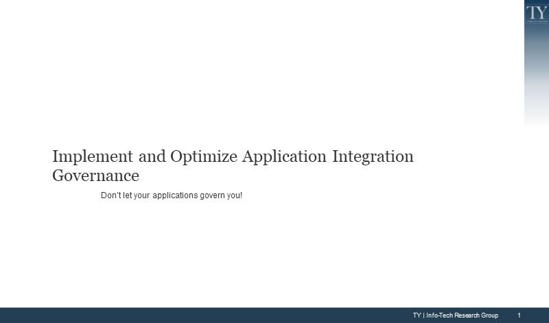 Implement and Optimize Application Integration Governance