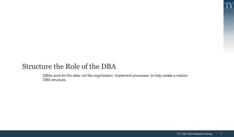 Structure the Role of the DBA
