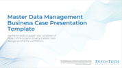 The image contains a screenshot of the Business Case Presentation Template.