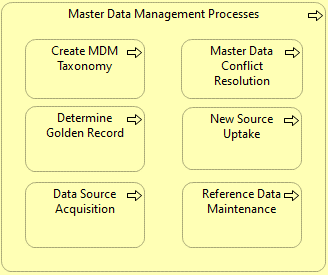 The image contains a screenshot of the Master Data Management Process.