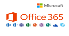 Logos for 'Microsoft', 'Office 365', and icons for each program included in that package.