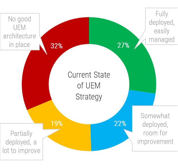 An image of a donut chart showing the current state of UEM Strategy.