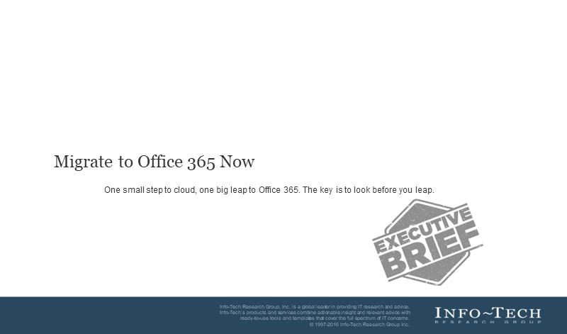 Migrate to Office 365 Now