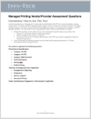 This is a screenshot from the Managed Print Services Vendor Assessment Questions