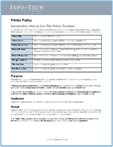 This is a screenshot from the Printer Policy